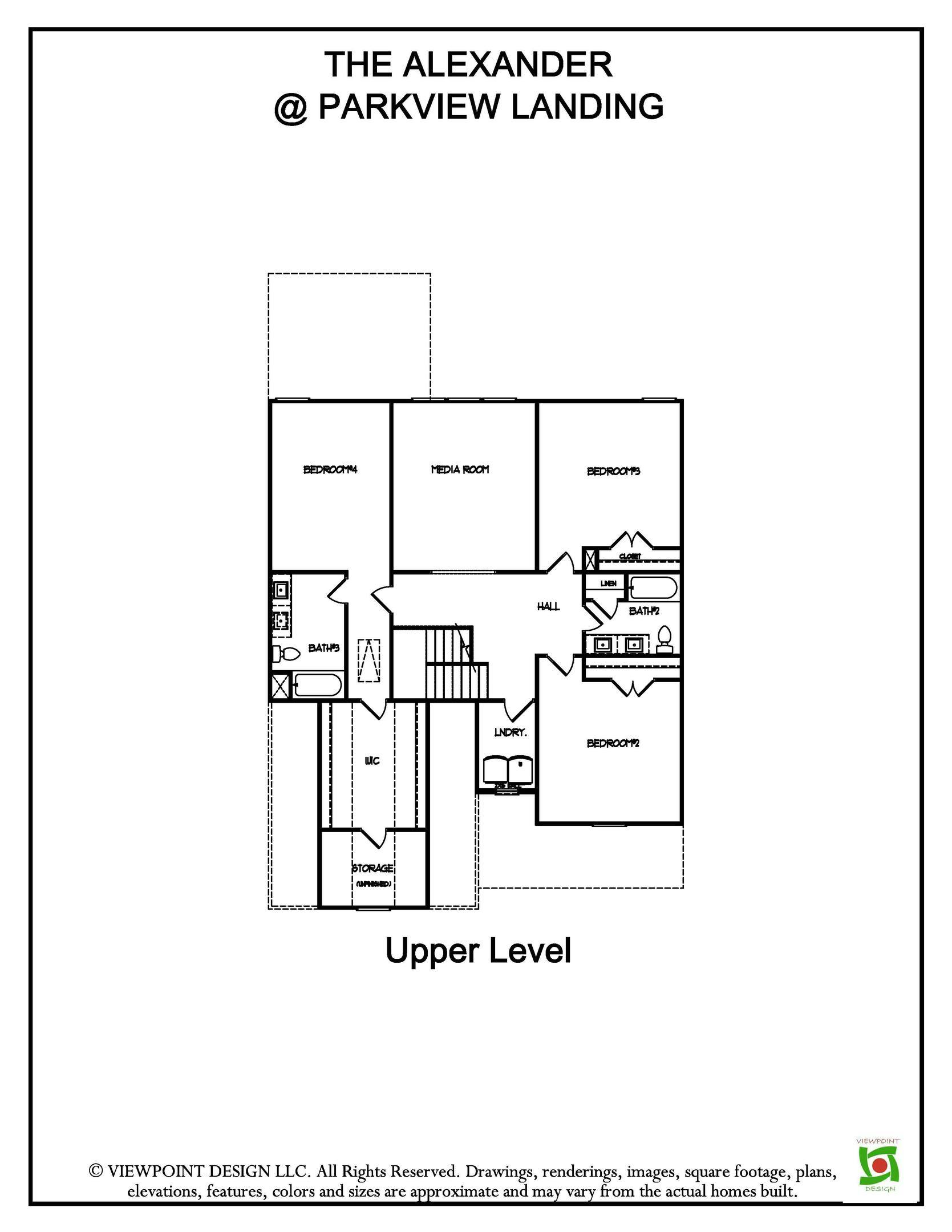 The Alexander Floor Plan Upper Level Elevation A