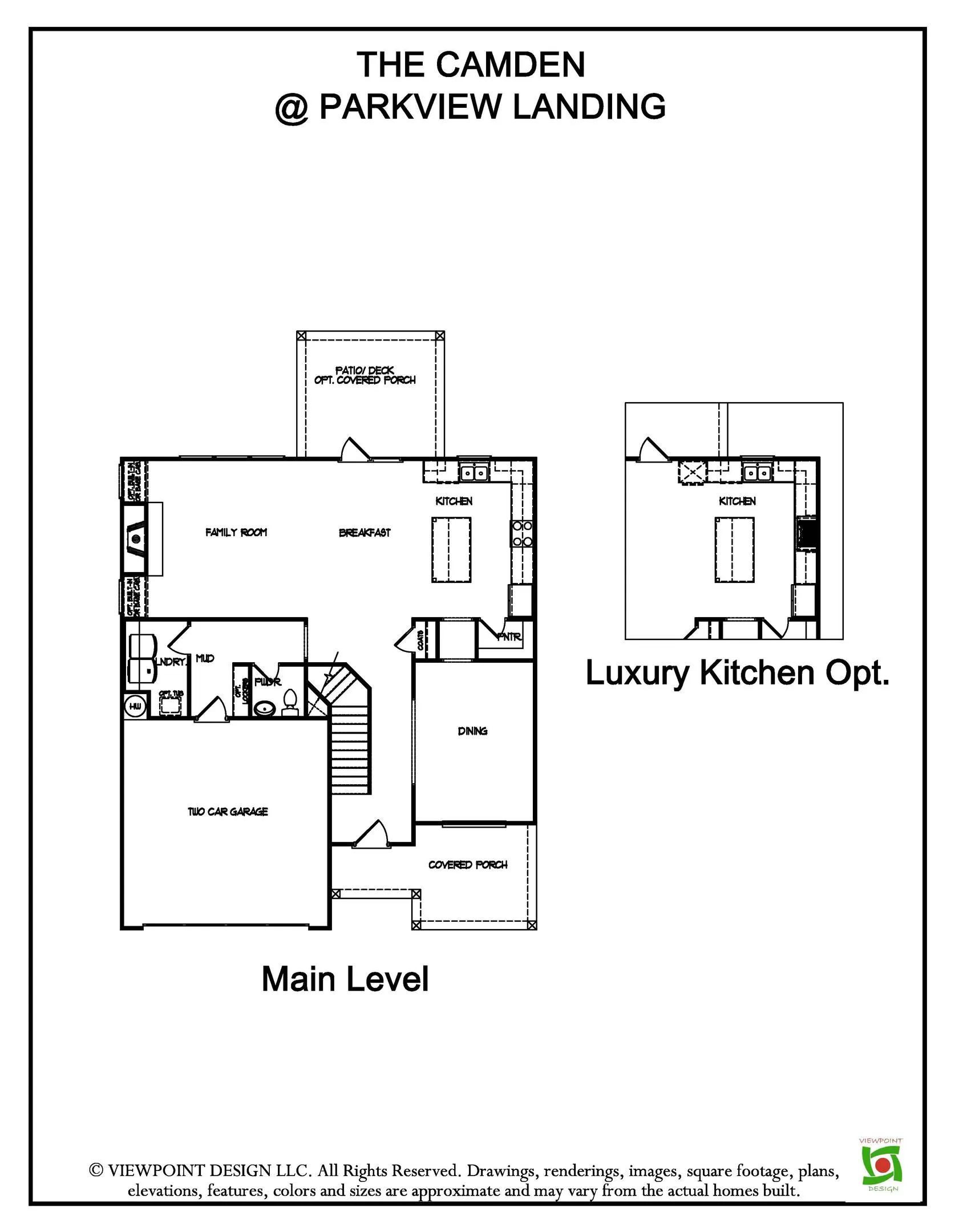 The Camden Floor Plan Main Level