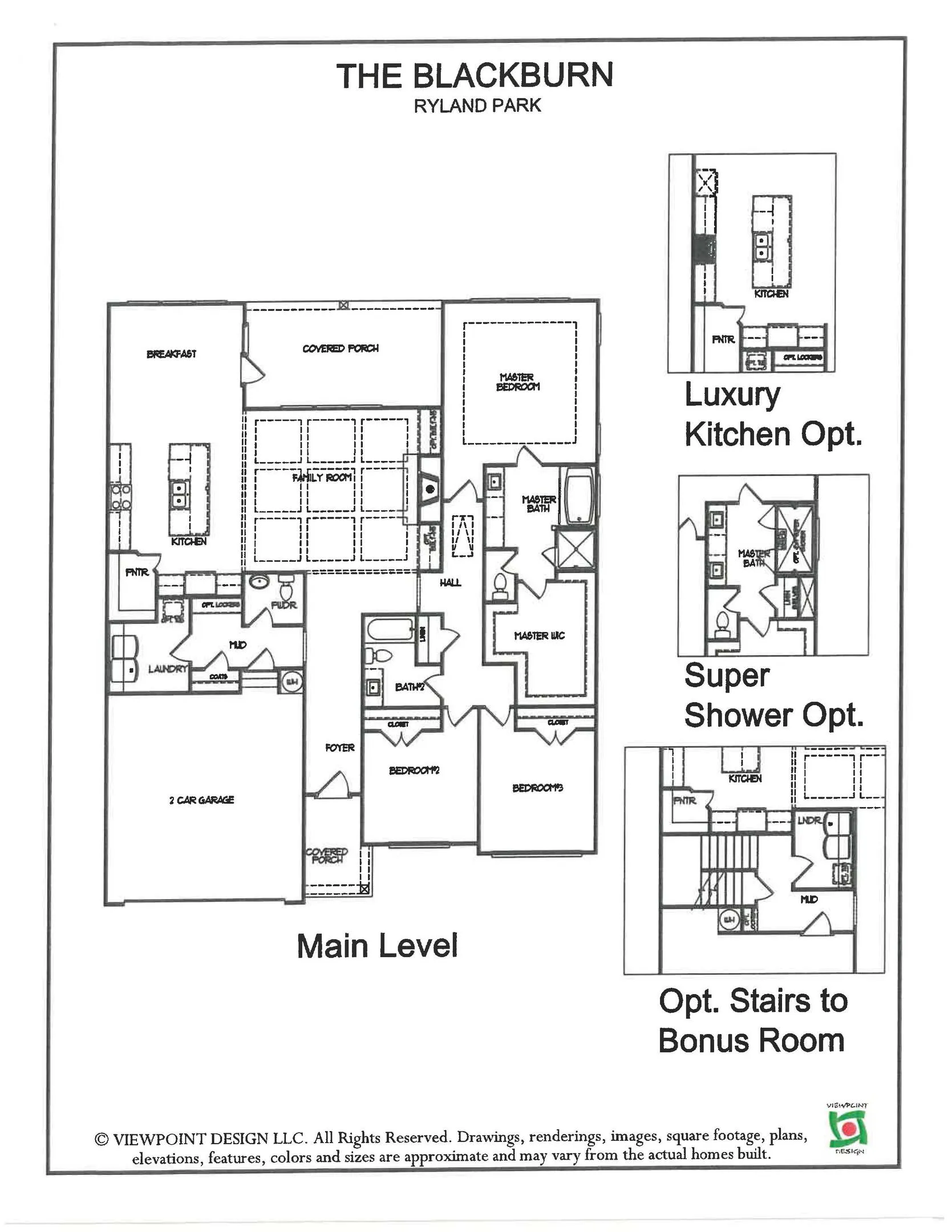 The Blackburn Floor Plan with options