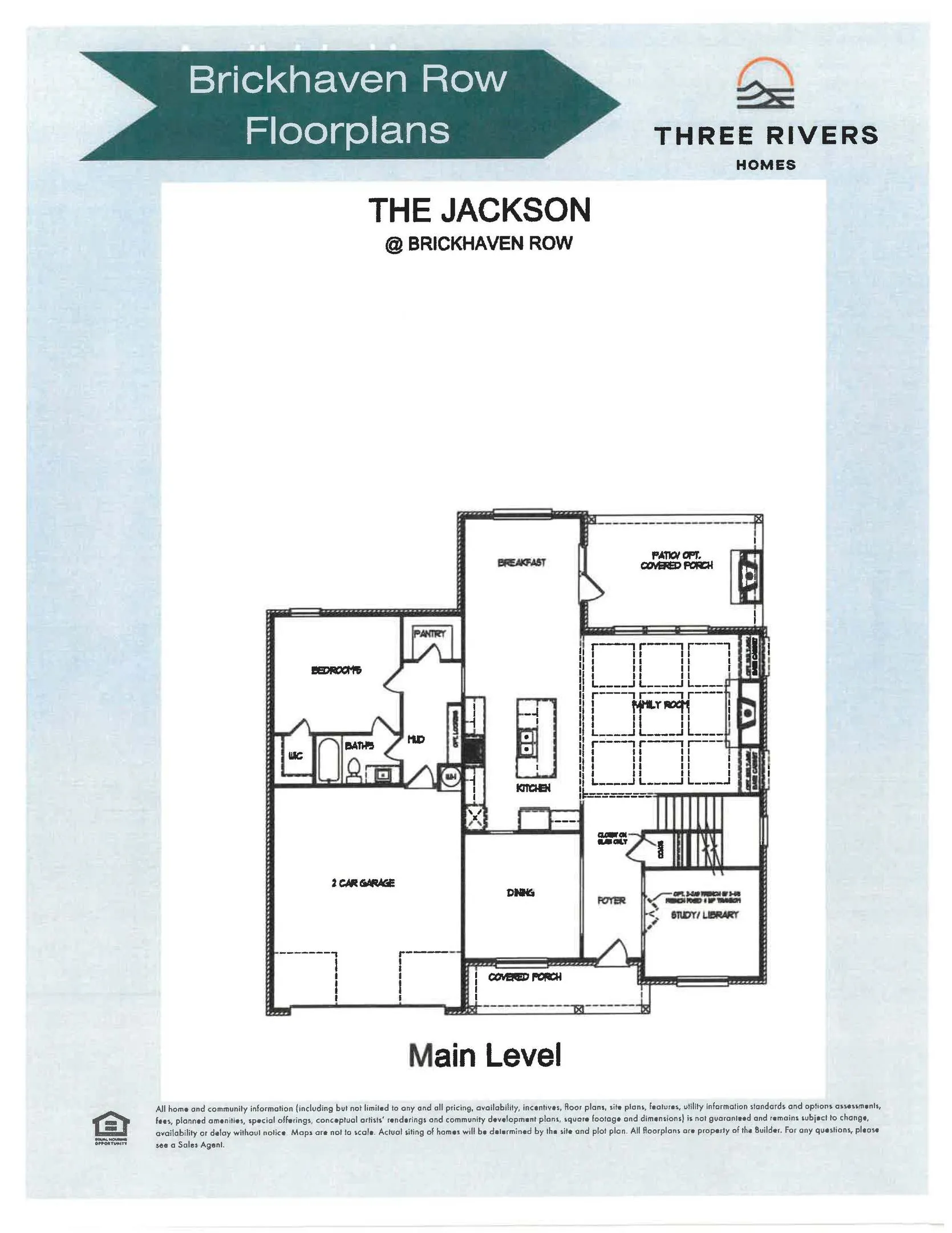 The Jackson Floor Plans Main Level