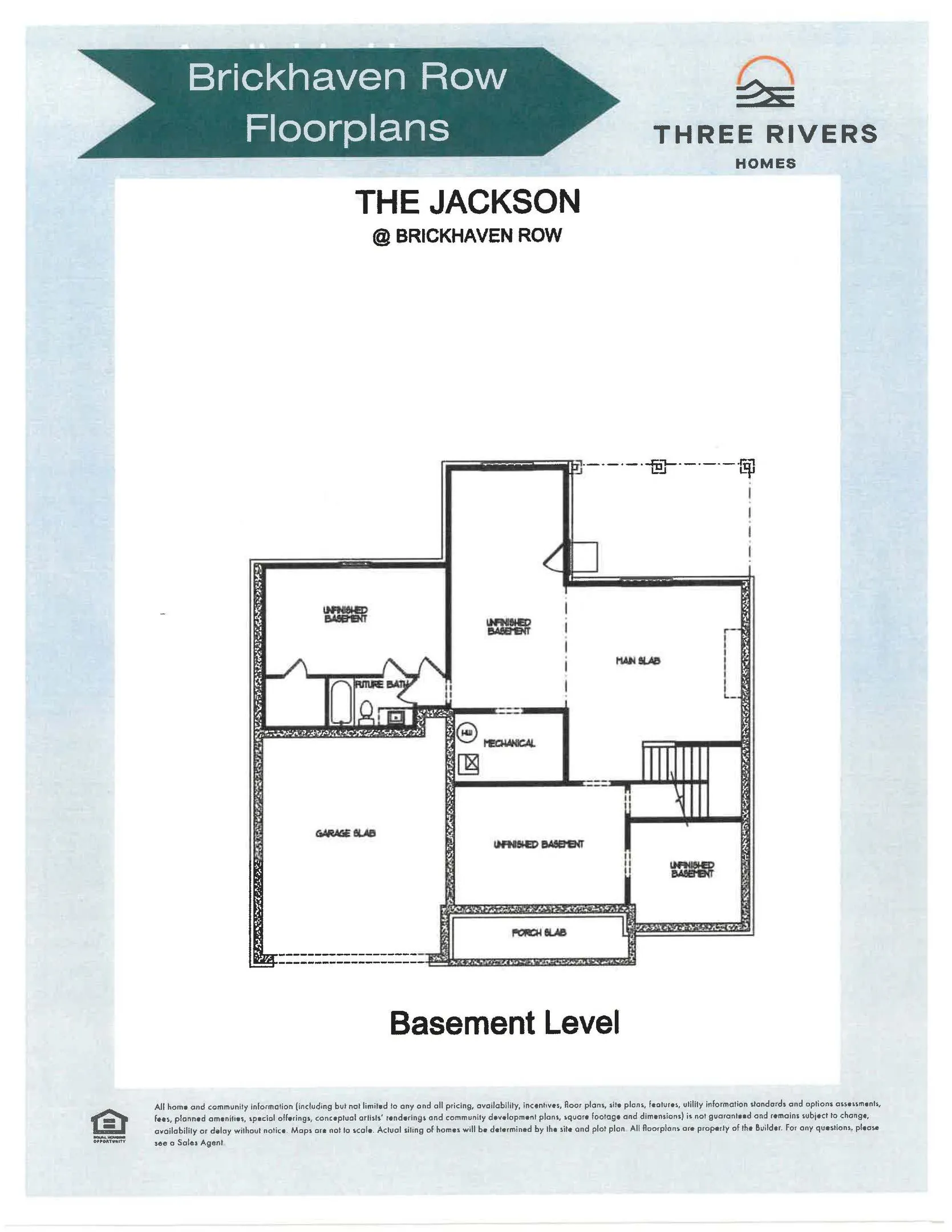 The Jackson Floor Plans Basement Level