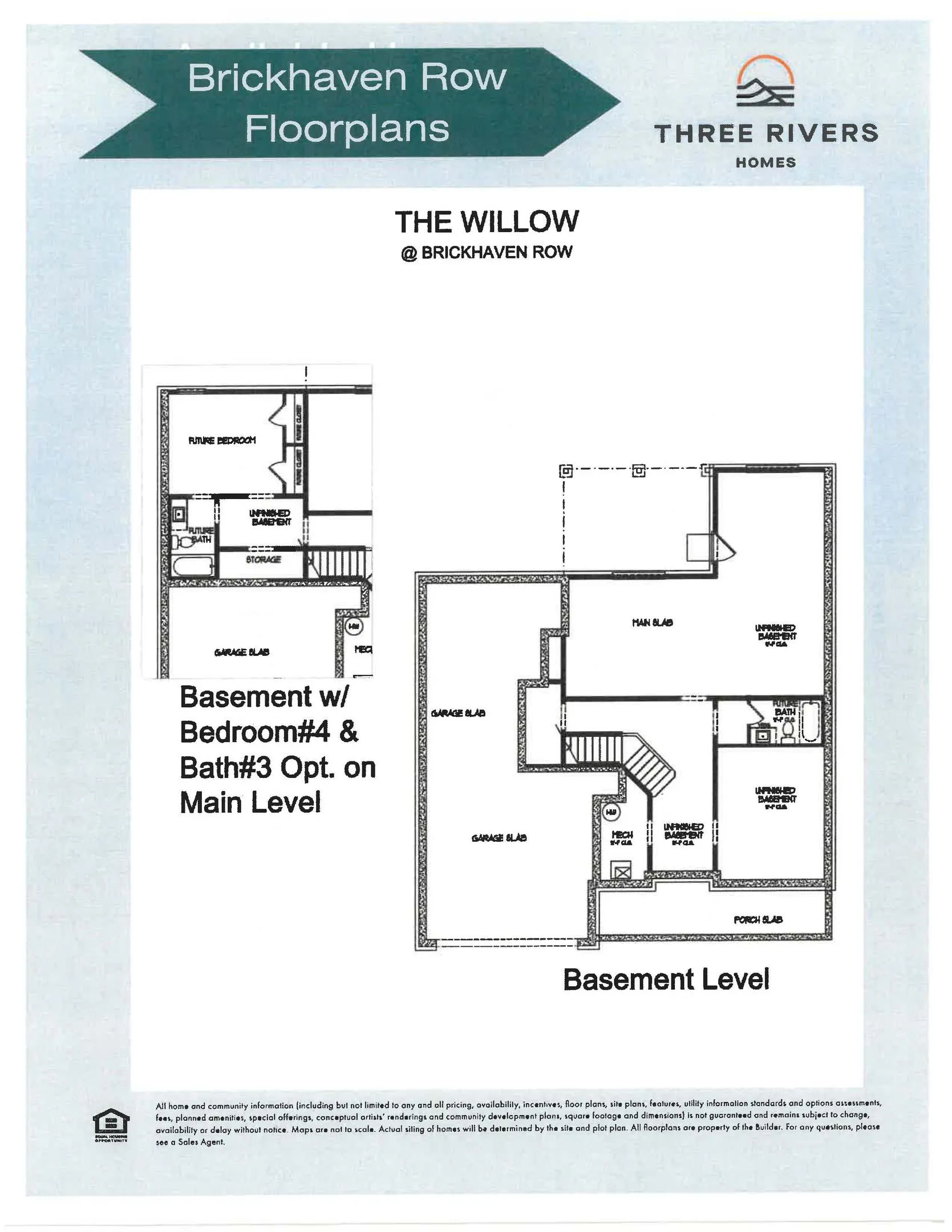 The Willow Floor Plans Basement Level With Options